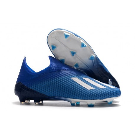 Scarpe da calcio adidas X 19+ FG per terreni duri Blu Bianco