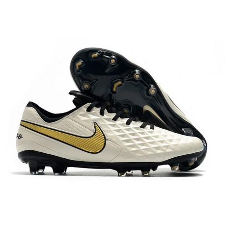 Nike Tiempo Legend VIII Elite FG Scarpa - Bianco Nero Oro