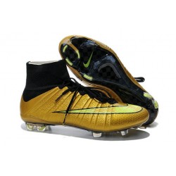 Nike Scrapa Calcio Mercurial Superfly Iv FG Tacchetti Oro Nero