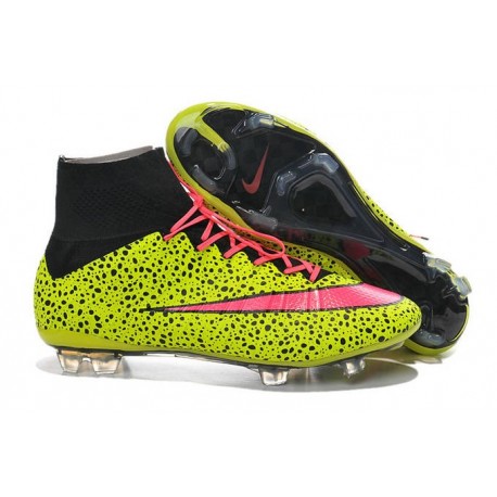 Nike Scrapa Calcio Mercurial Superfly Iv FG Tacchetti Safari Giallo Rosso