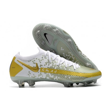 Nike Nuovo Scarpe da Calcio Phantom GT Elite FG Oro Bianco