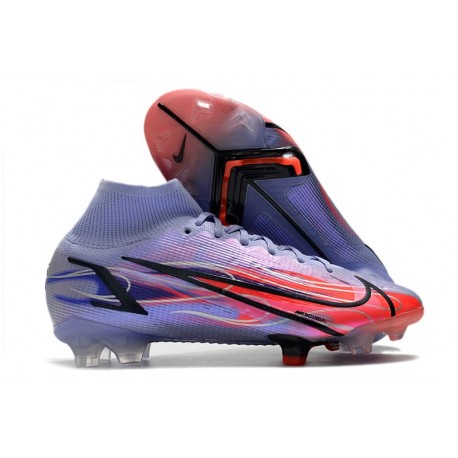 Scarpe Nike Mercurial Superfly 8 Elite DF FG Mbappe Thistle Chiaro Argento Metallico