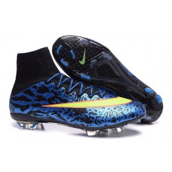 Nuovo 2015 Scrape Calcio Nike Mercurial Superfly FG Terreni Blu Giallo