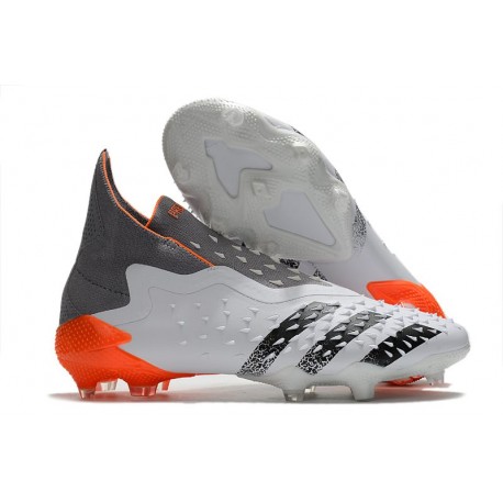 adidas Scarpa Predator Freak+ FG Bianco Ferro Metallizzato Rosso Solare