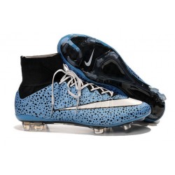 Nuovo 2015 Scrape Calcio Nike Mercurial Superfly FG Terreni Safari Blu Bianco