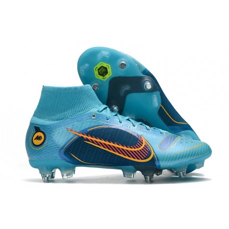 Nike Mercurial Superfly 8 Elite SG Pro AC Blu Cloro Arancione Laser Marina