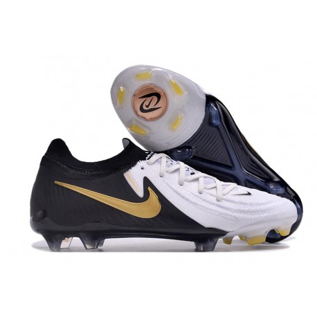 Nike Phantom GX Elite FG Nuovo Bianco Nero Oro Metallizzato