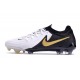 Nike Phantom GX Elite FG Nuovo Bianco Nero Oro Metallizzato