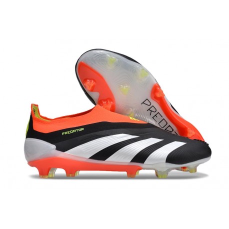 adidas Predator Elite Senza Lacci FG Nero Core Bianco Rosso Solare