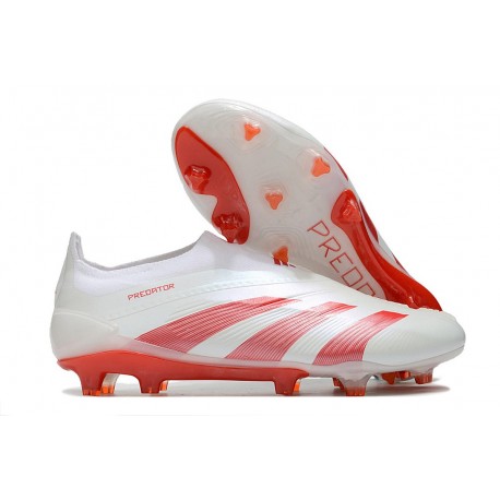 adidas Predator Elite Senza Lacci FG Bianco Rosso