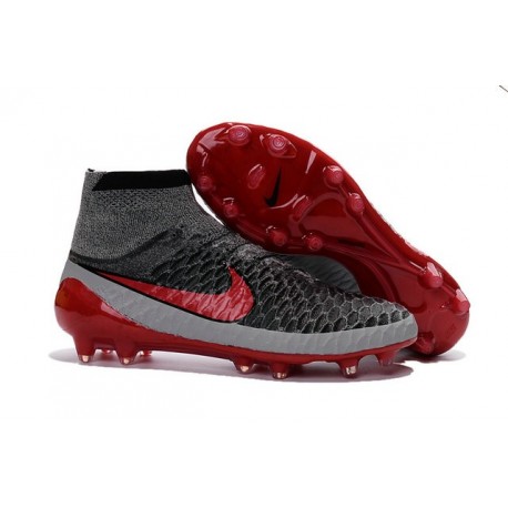 Nuovo Nike Magista Obra FG ACC Scarpe Calcio Grigio Rosso