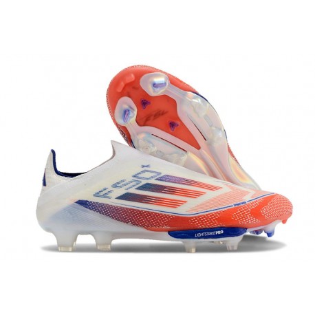 adidas F50+ Senza Lacci FG Ftwr Bianco Rosso Solare Blu Lucido