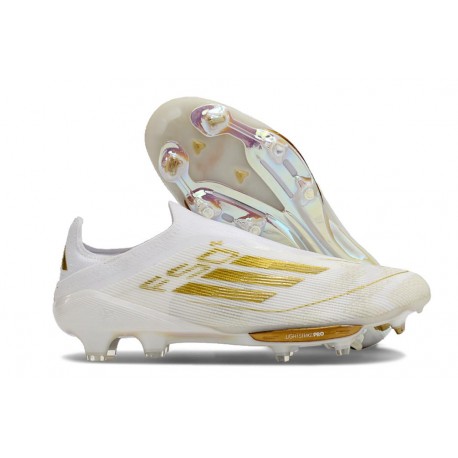 adidas F50+ Senza Lacci FG Ftwr Bianco Oro Met Ftwr Bianco