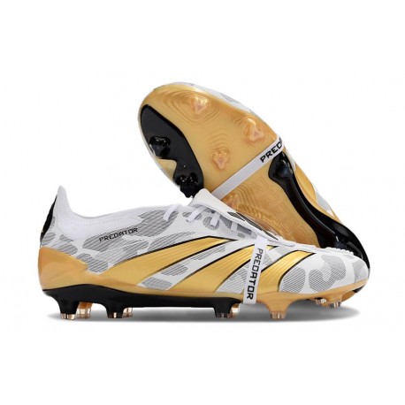 adidas Scarpe Predator Elite Tongue FG Bianco Oro Argento