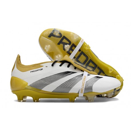 adidas Scarpe Predator Elite Tongue FG Bianco Nero Core Oro Met