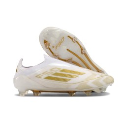 Adidas F50 Elite Senza Lacci FG Ftwr Bianco Oro Met Ftwr Bianco