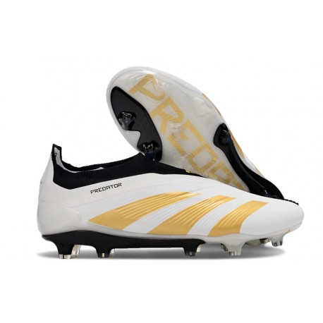 adidas Predator Elite Senza Lacci FG Bianco Oro