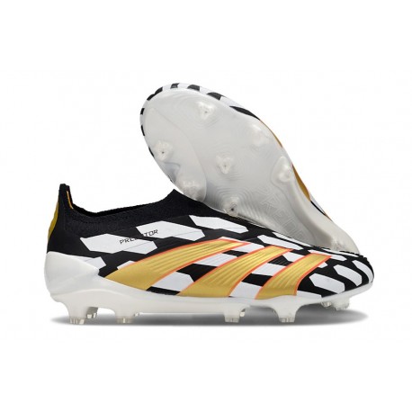 adidas Predator Elite Senza Lacci FG Nero Bianco Oro