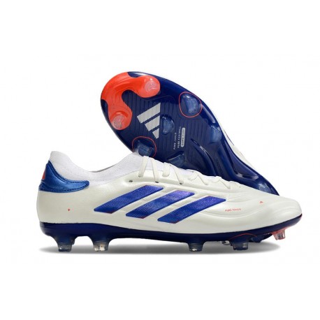 adidas Copa Pure II Elite + FG Pelle Ftwr Bianco Blu Lucido Rosso Solare