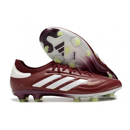 adidas Copa Pure II Elite + FG Pelle Ombra Rosso Bianco Team Giallo Solare