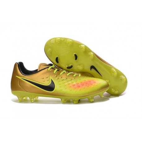 Nike Magista Opus II FG 2016 Uomo Scarpini da Calcio Oro Giallo Nero